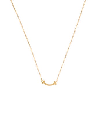 Tiffany & Co. 18K T Mini Smile Pendant Necklace