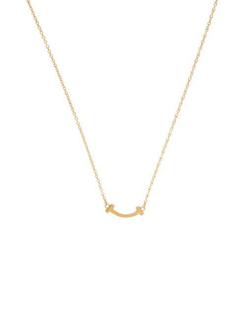 Tiffany & Co. 18K T Mini Smile Pendant Necklace