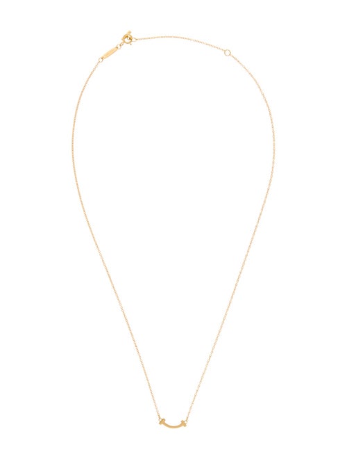 Tiffany & Co. 18K T Mini Smile Pendant Necklace