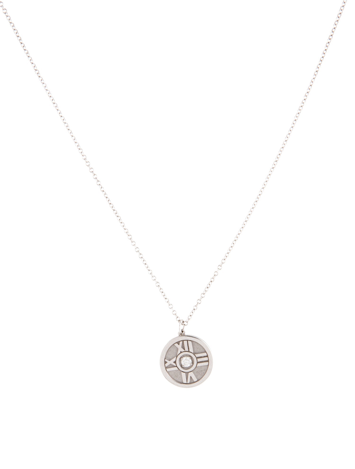 Tiffany & Co. Vintage 18K Diamond Atlas Pendant Necklace