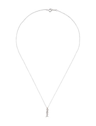 Tiffany & Co. 18K Diamond Double X Pendant Necklace