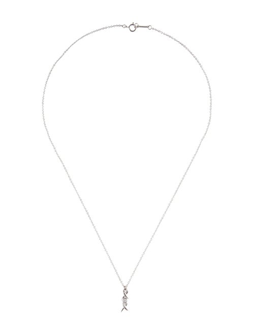 Tiffany & Co. 18K Diamond Double X Pendant Necklace