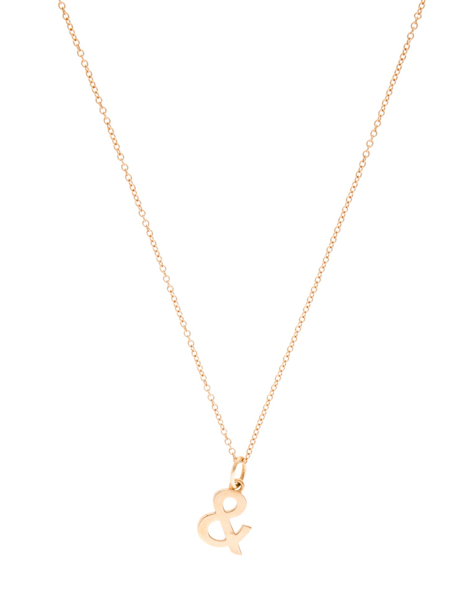 Tiffany & Co. 18K Ampersand Pendant Necklace