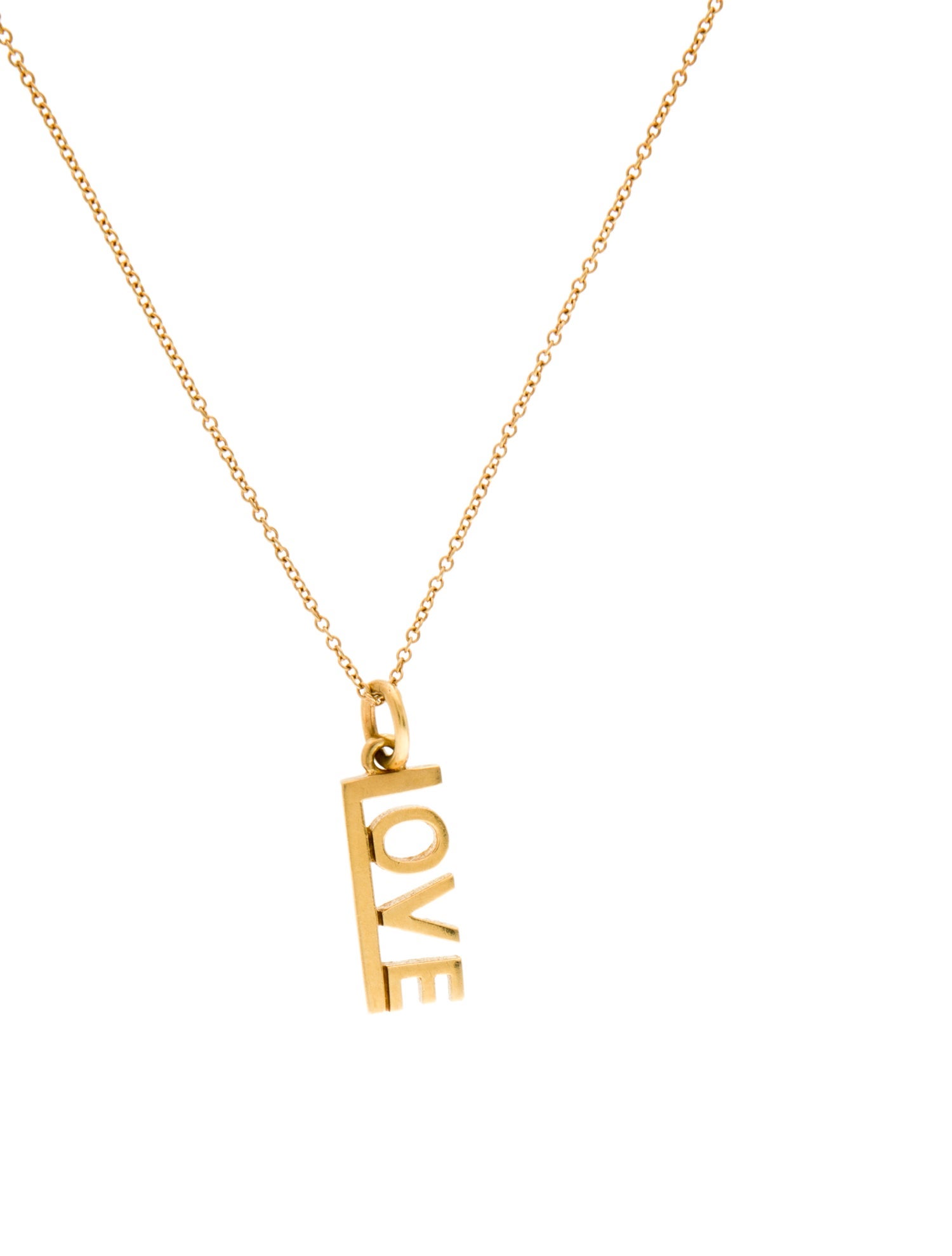 Tiffany & Co. 18K Love Charm Pendant Necklace