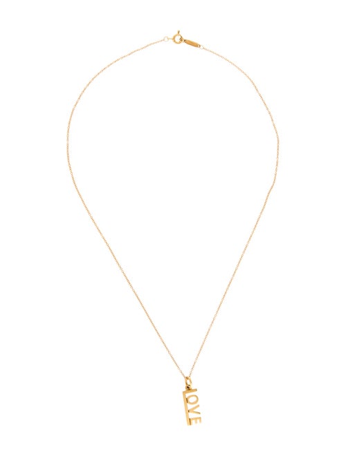 Tiffany & Co. 18K Love Charm Pendant Necklace
