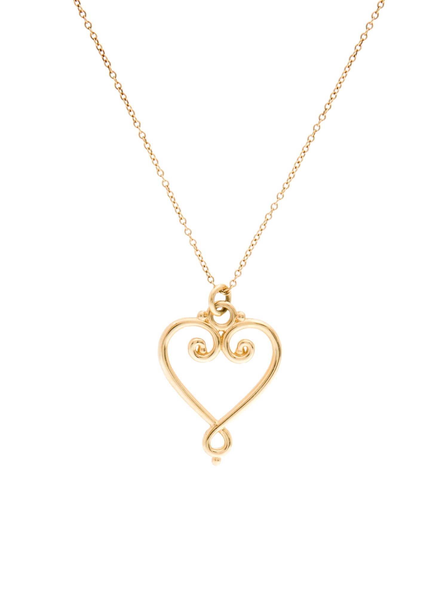 Tiffany & Co. 18K Venezia Goldoni Heart Pendant Necklace