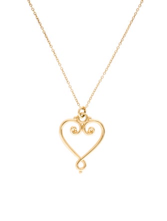 Tiffany & Co. 18K Venezia Goldoni Heart Pendant Necklace