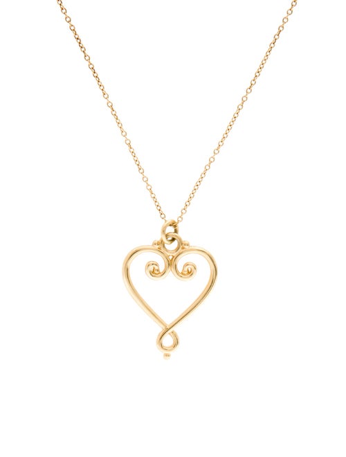 Tiffany & Co. 18K Venezia Goldoni Heart Pendant Necklace