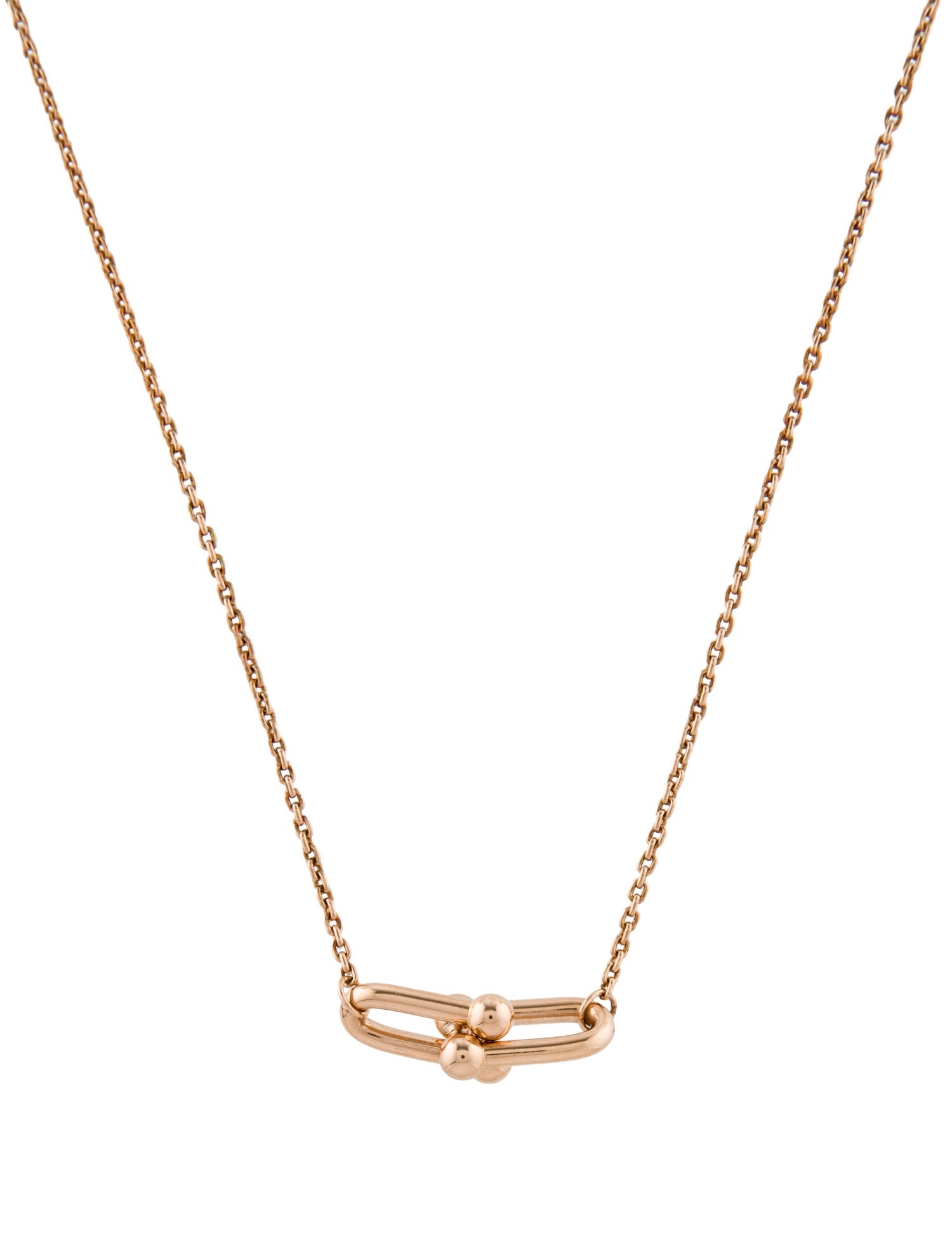 Tiffany & Co. 18K Small Double Link Pendant Necklace