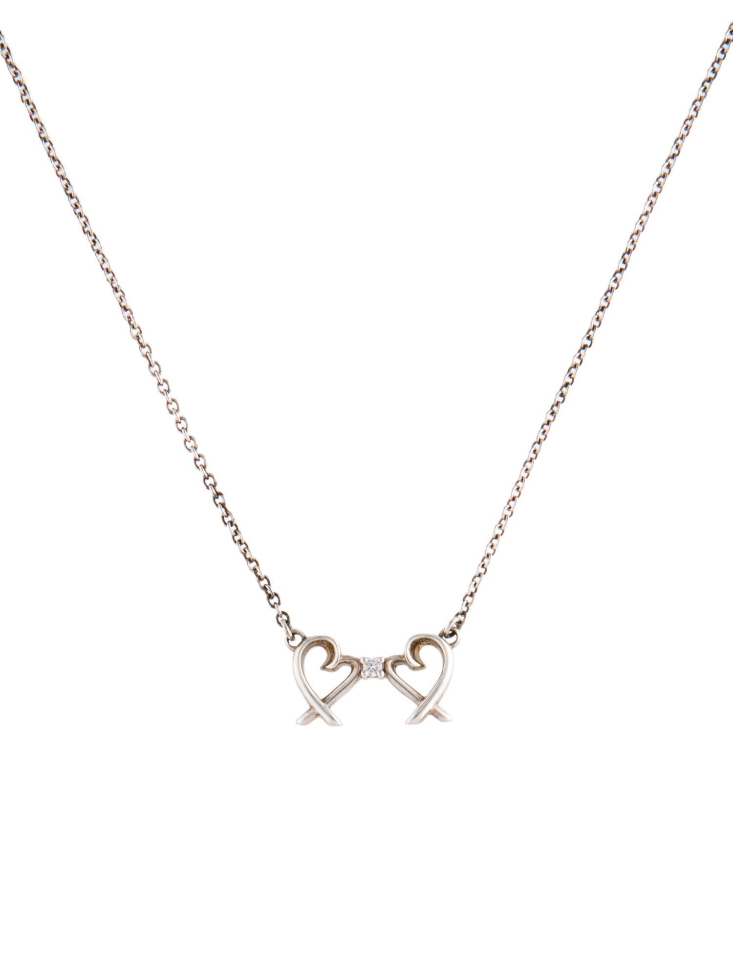 Tiffany & Co. Diamond Double Loving Heart Pendant