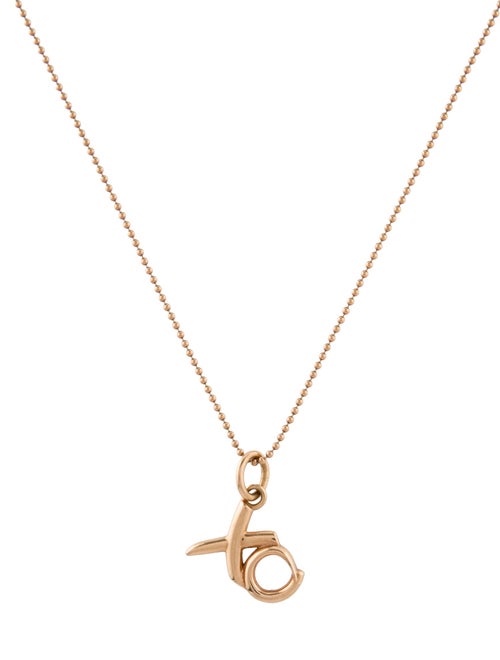 Tiffany & Co. 18K XO Pendant with Beaded Chain Necklace