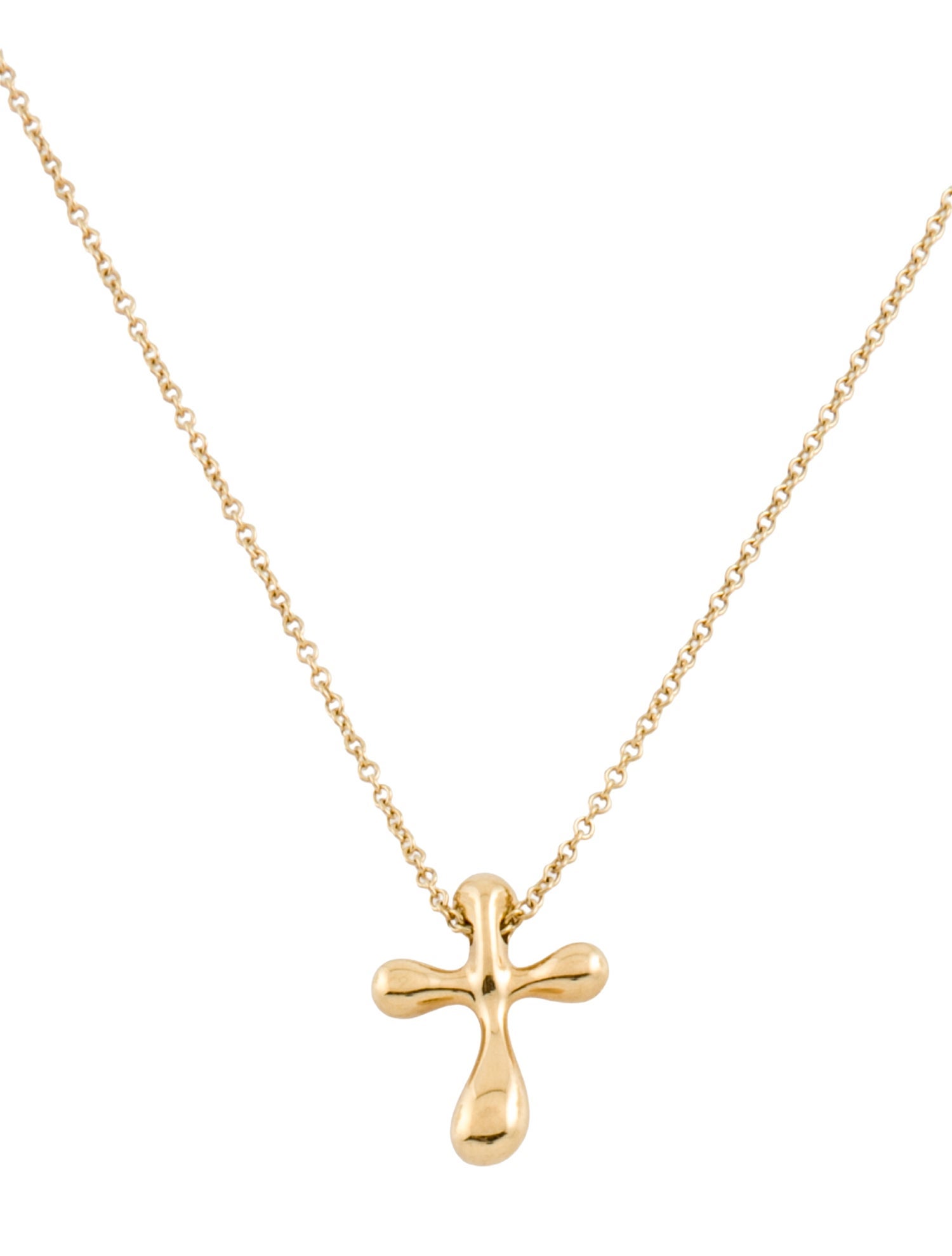 Tiffany & Co. 18K Cross Pendant Necklace