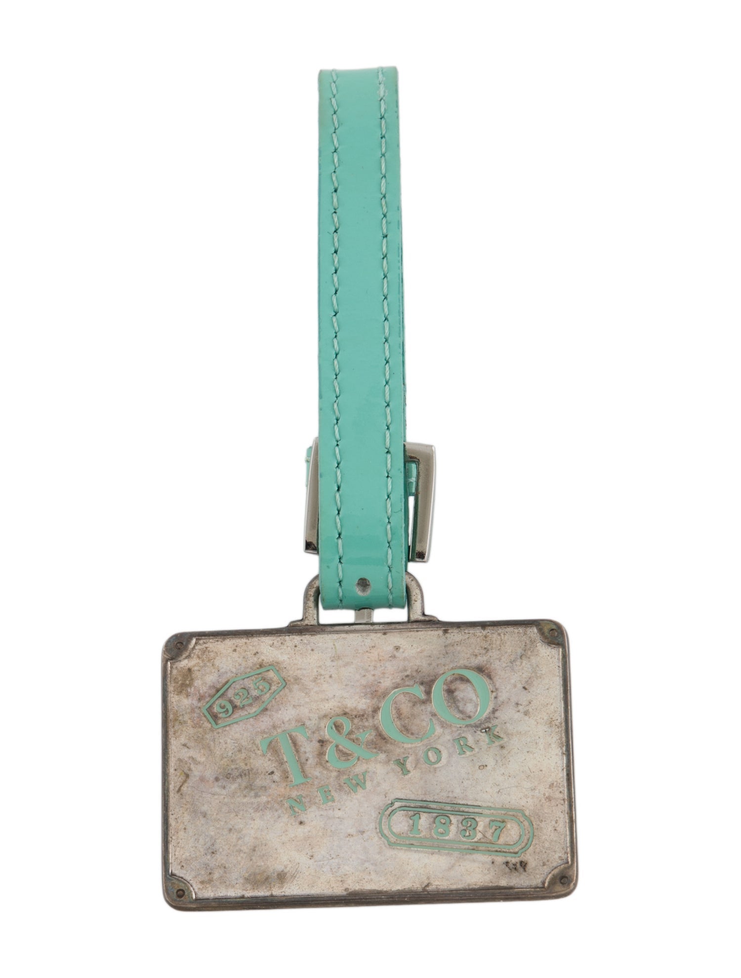 Tiffany & Co. Sterling Silver Enamel Luggage Tag