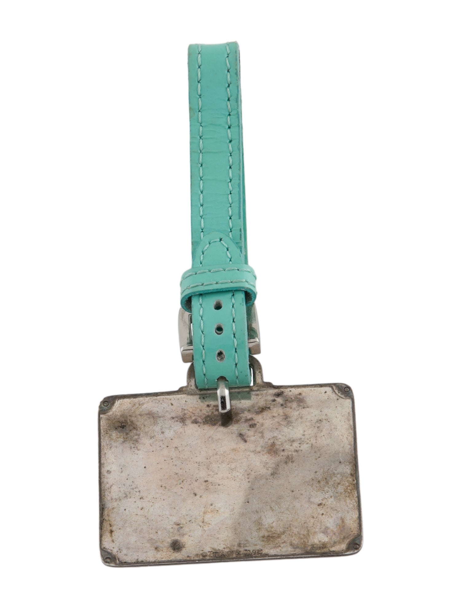 Tiffany & Co. Sterling Silver Enamel Luggage Tag