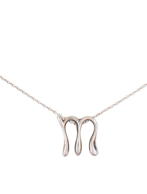 Tiffany & Co. Small Alphabet Initial 'M' Pendant Necklace