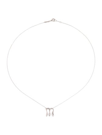 Tiffany & Co. Small Alphabet Initial 'M' Pendant Necklace