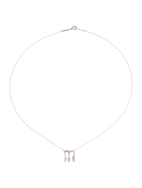 Tiffany & Co. Small Alphabet Initial 'M' Pendant Necklace