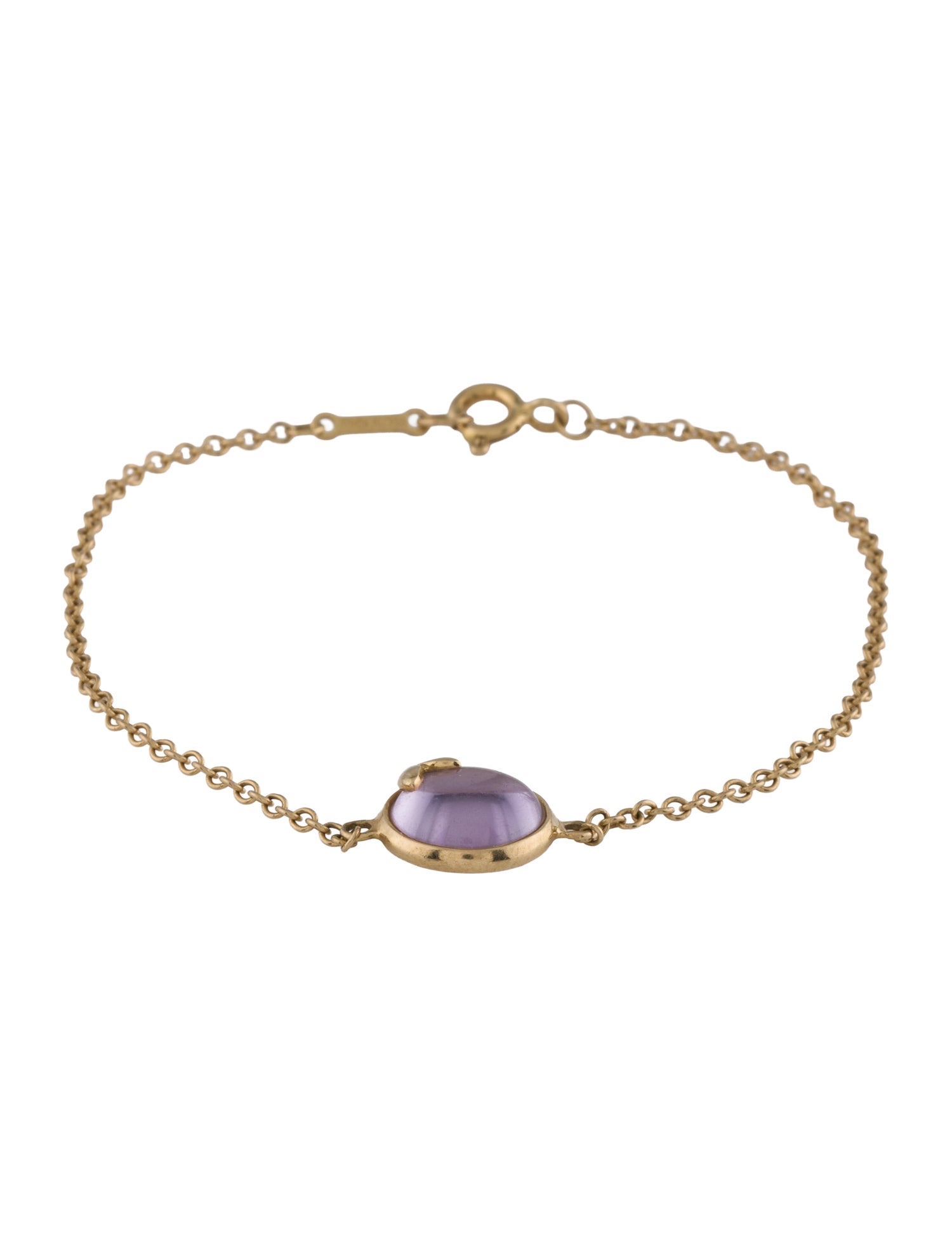 Tiffany & Co. 18K Amethyst Olive Leaf Station Bracelet