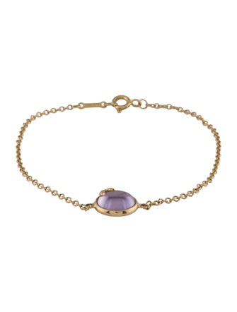 Tiffany & Co. 18K Amethyst Olive Leaf Station Bracelet