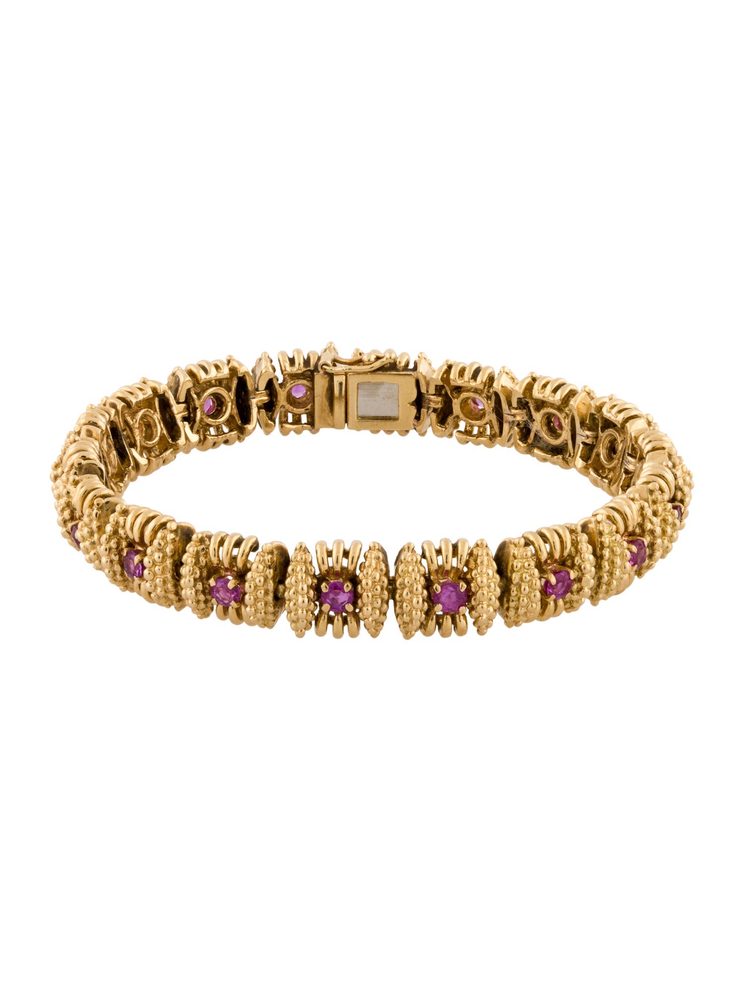 Tiffany & Co. Vintage 18K 2.07ctw Ruby Link Bracelet