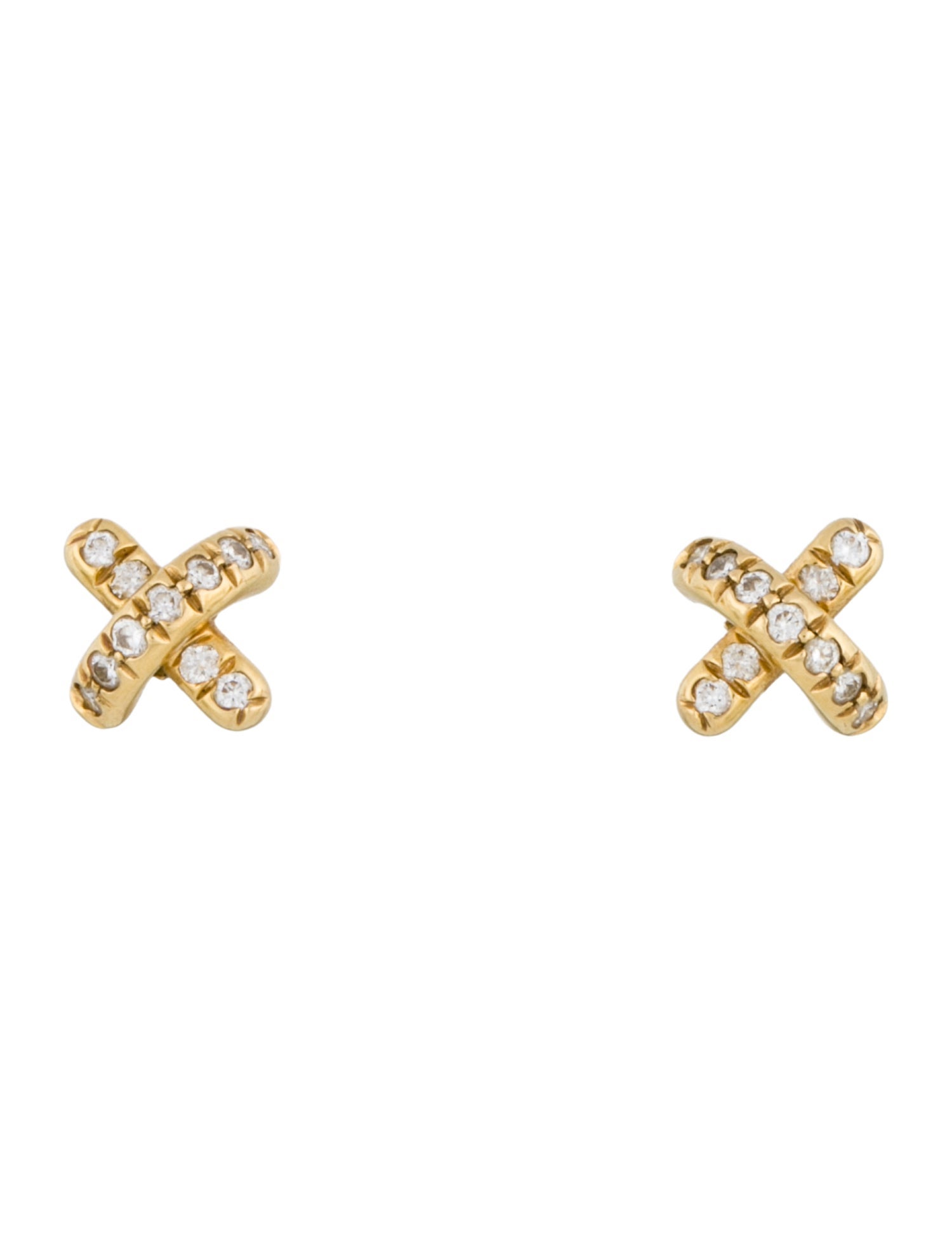 Tiffany & Co. 18K Diamond X Stud Earrings