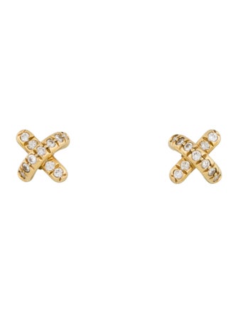 Tiffany & Co. 18K Diamond X Stud Earrings