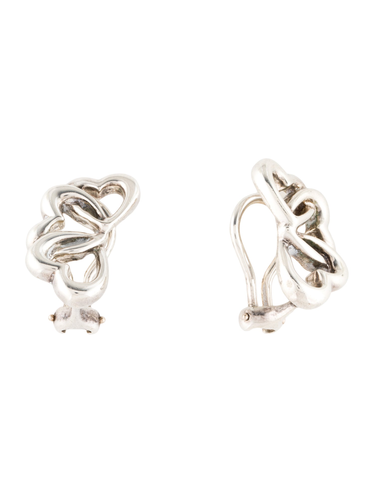 Tiffany & Co. Vintage Triple Heart Clip-On Earrings