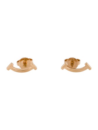 Tiffany & Co. 18K T Smile Mini Earrings