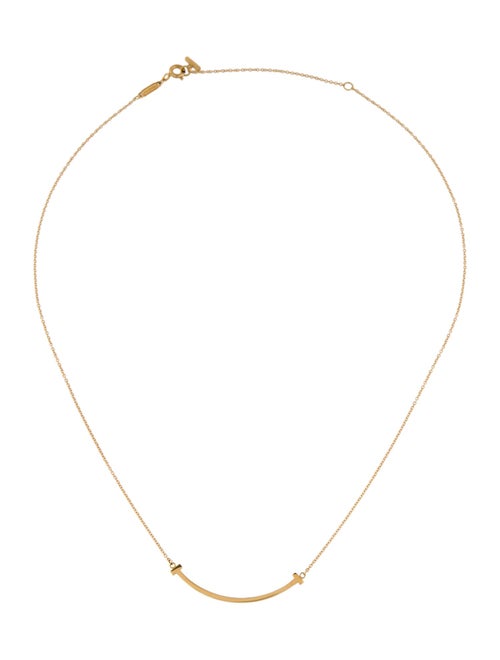 Tiffany & Co. 18K Small T Smile Pendant Necklace