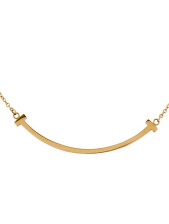 Tiffany & Co. 18K Small T Smile Pendant Necklace