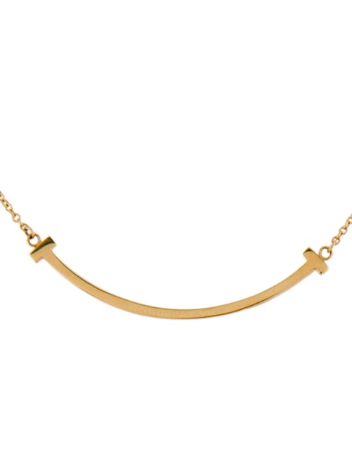 Tiffany & Co. 18K Small T Smile Pendant Necklace