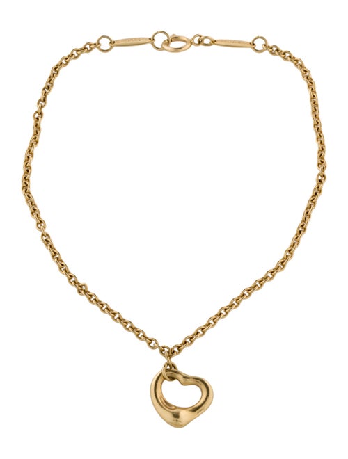 Tiffany & Co. 18K Open Heart Charm Bracelet