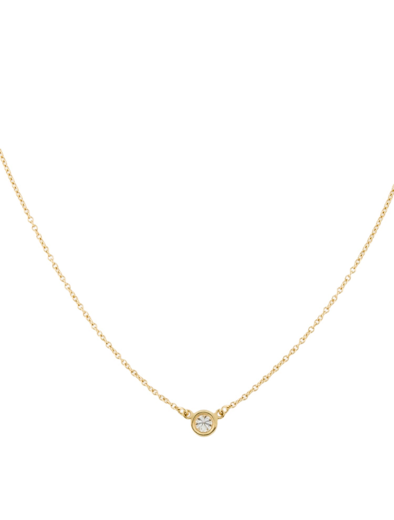 Tiffany & Co. 18K Diamonds by the Yard Single Diamond Pendant Necklace