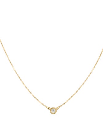 Tiffany & Co. 18K Diamonds by the Yard Single Diamond Pendant Necklace