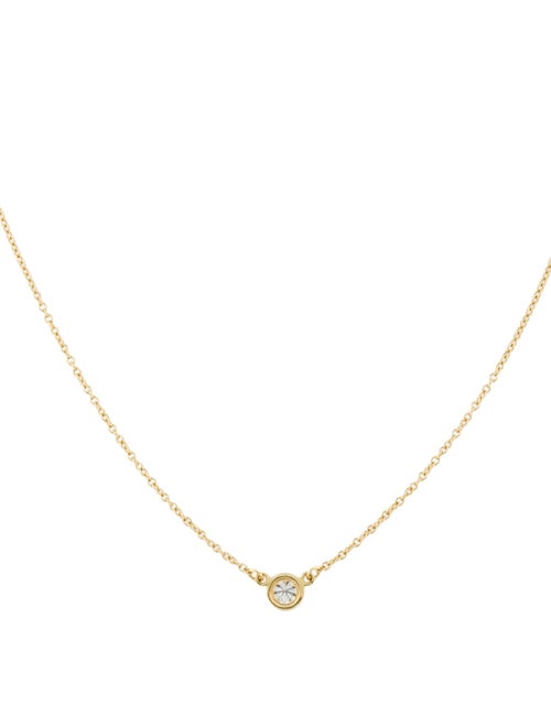 Tiffany & Co. 18K Diamonds by the Yard Single Diamond Pendant Necklace