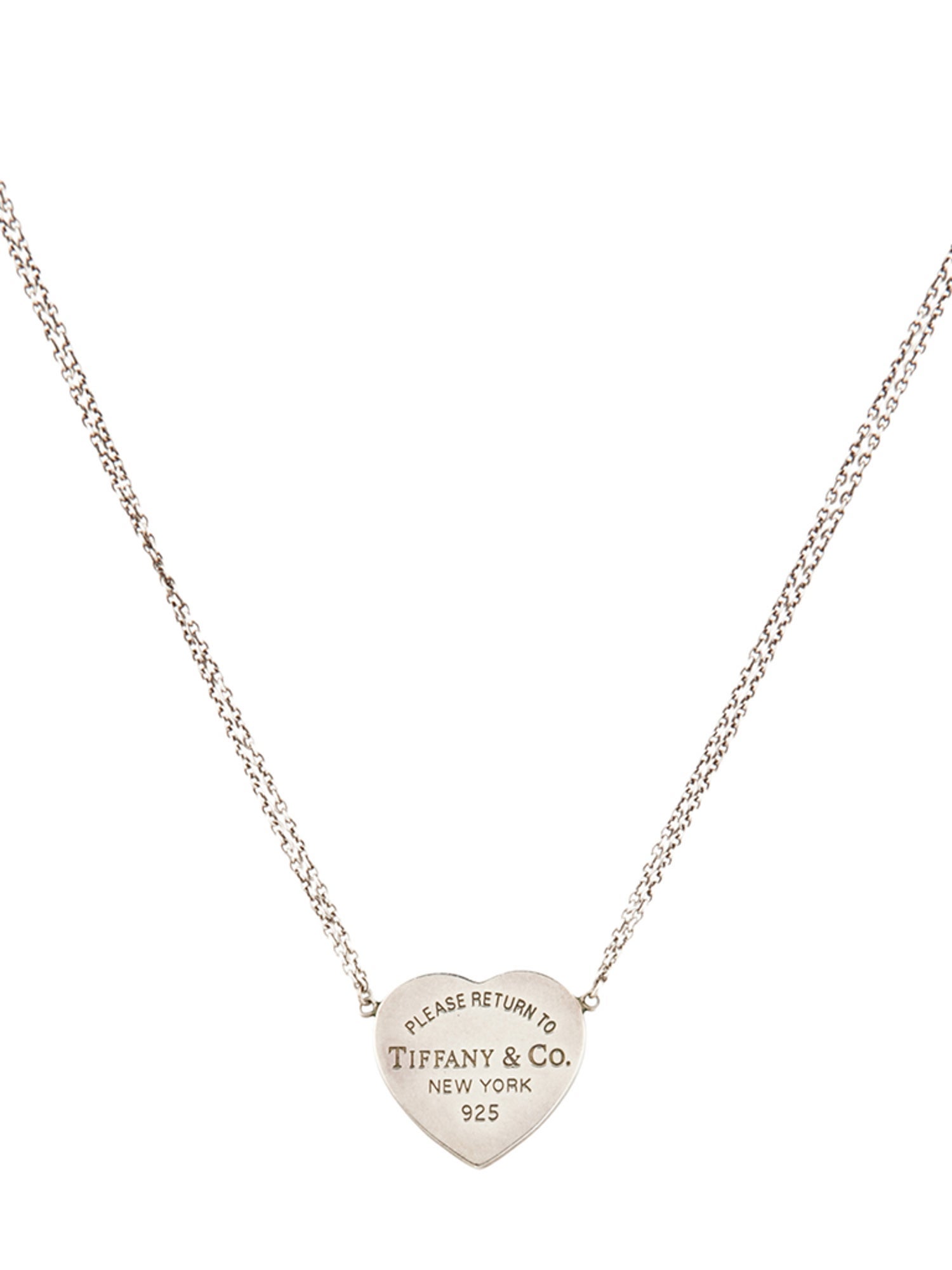 Tiffany & Co. Double Strand Heart Pendant Necklace