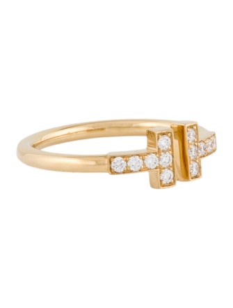 Tiffany & Co. 18K Diamond T Wire Ring