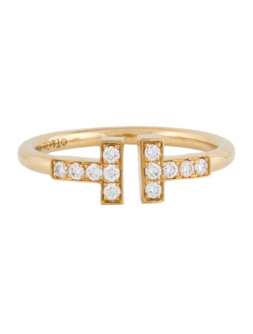 Tiffany & Co. 18K Diamond T Wire Ring