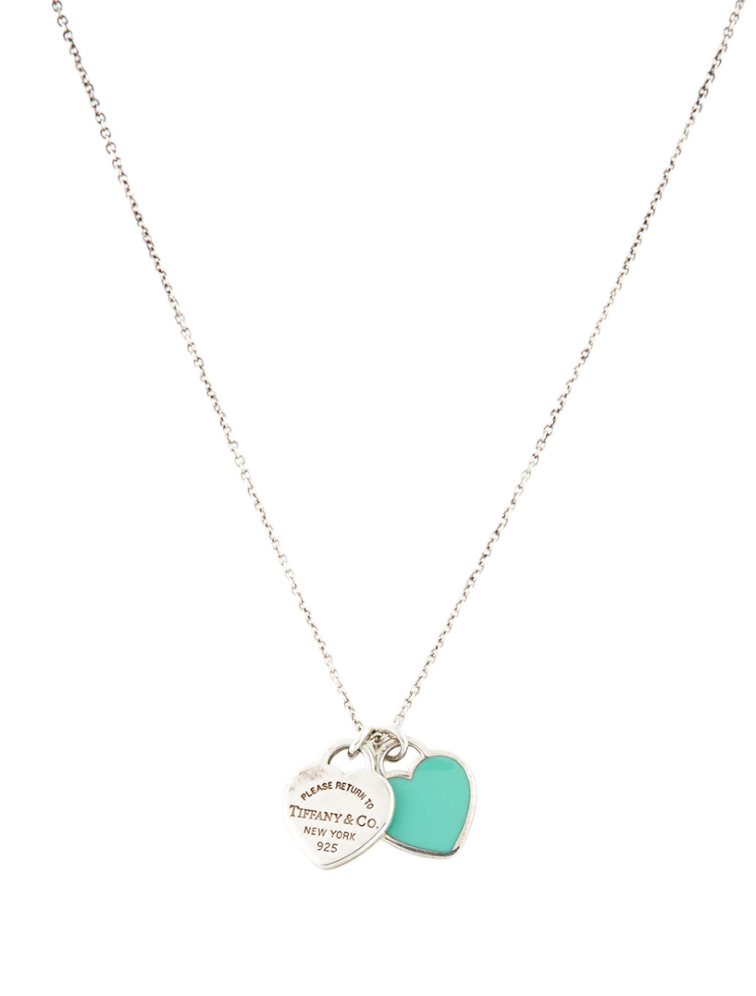 Tiffany & Co. Enamel Mini Double Heart Tag Pendant