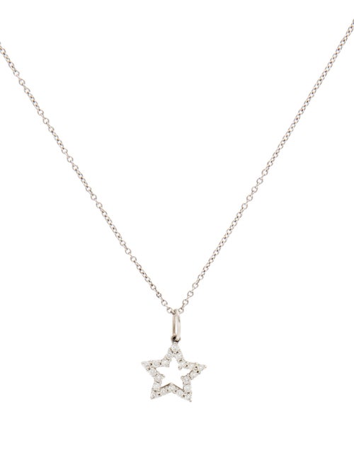 Tiffany & Co. Platinum Diamond Star Pendant Necklace