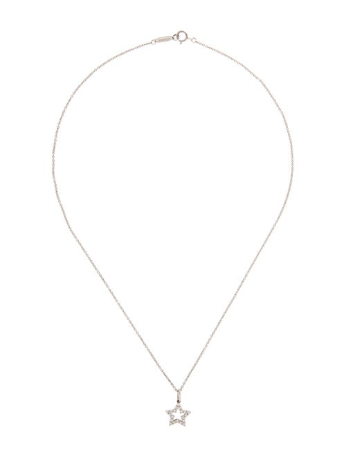 Tiffany & Co. Platinum Diamond Star Pendant Necklace