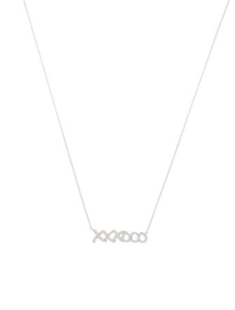 Tiffany & Co. 18K Diamond Love & Kisses Pendant Necklace