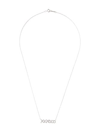 Tiffany & Co. 18K Diamond Love & Kisses Pendant Necklace