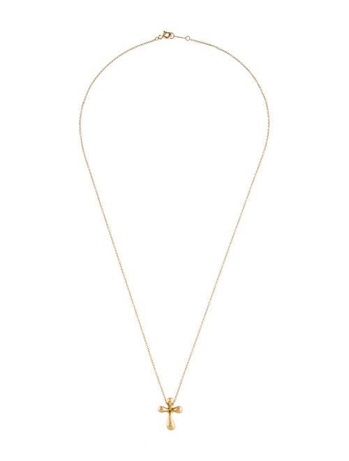 Tiffany & Co. 18K Cross Pendant Necklace
