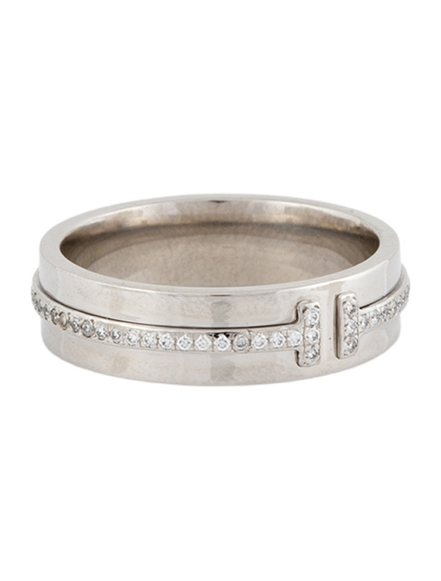 Tiffany & Co. 18K Diamond Tiffany T Narrow Ring