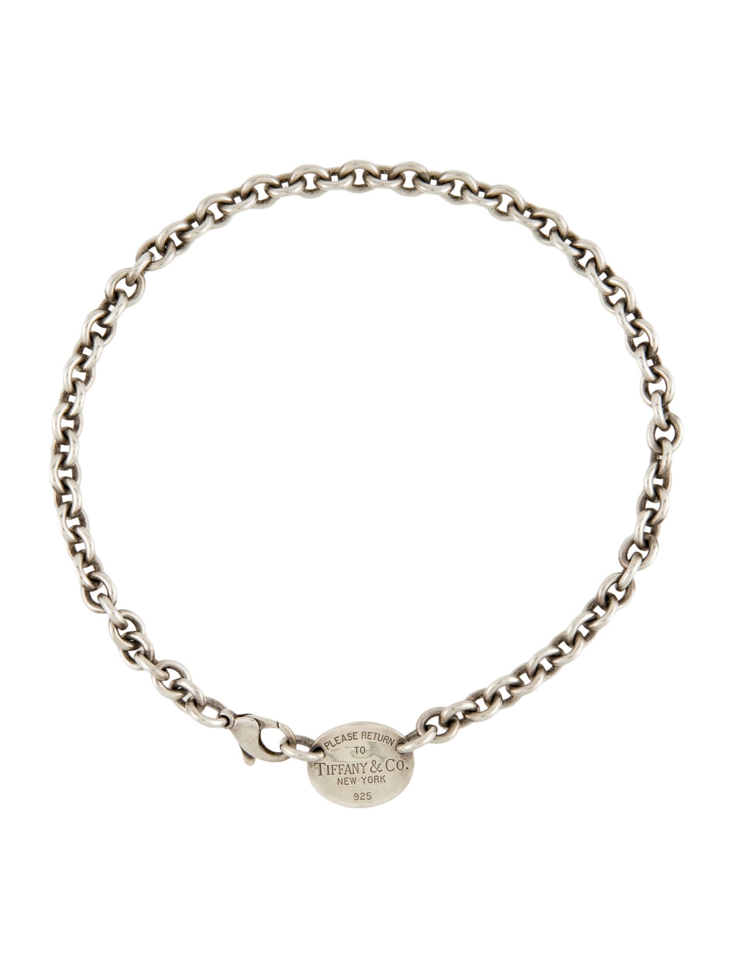 Tiffany & Co. Oval Tag Choker Necklace