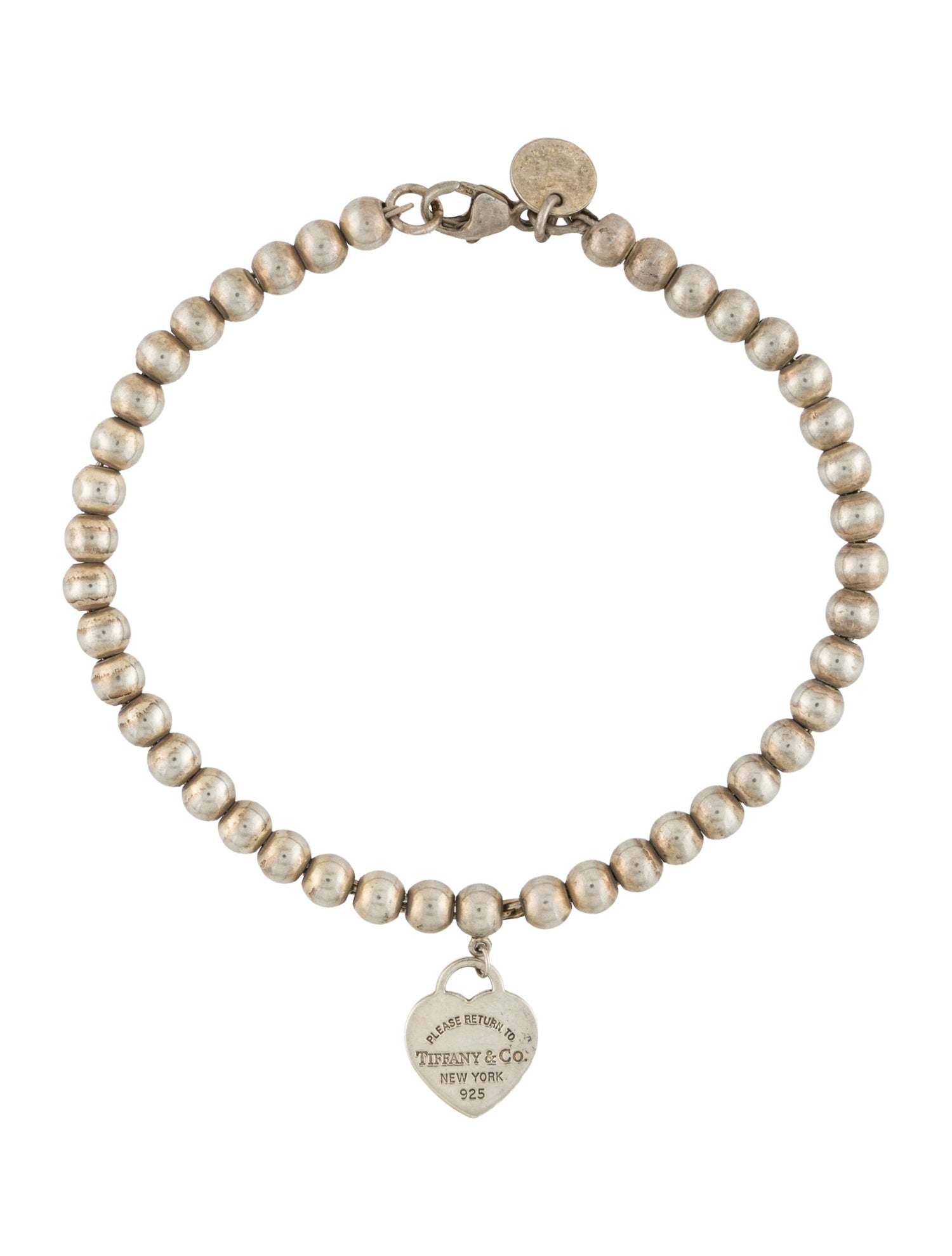Tiffany & Co. Enamel Heart Tag Bead Bracelet