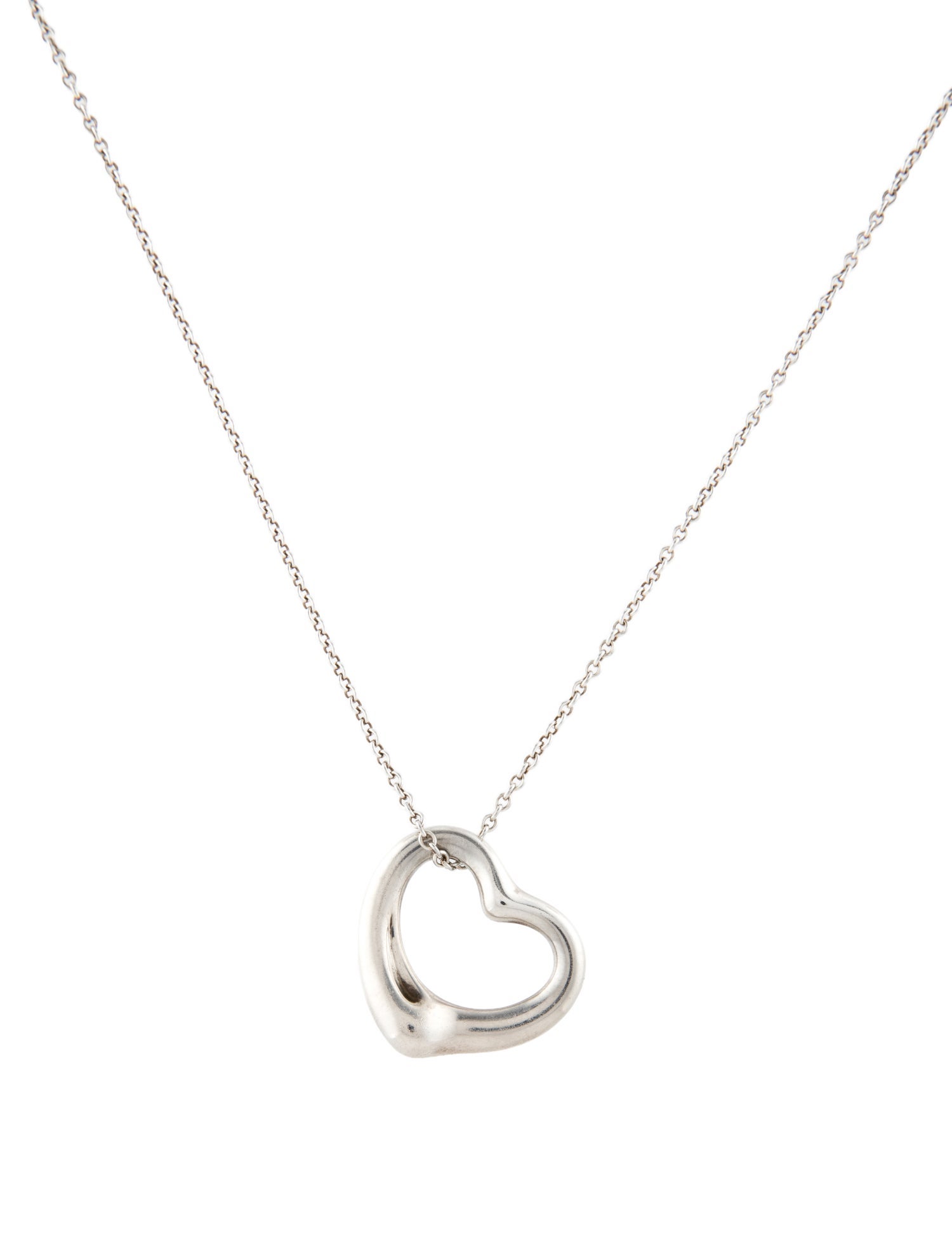 Tiffany & Co. Open Heart Pendant Necklace, 22mm
