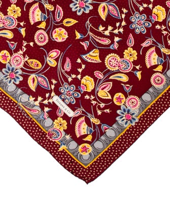 Tiffany & Co. Silk Floral Print Scarf