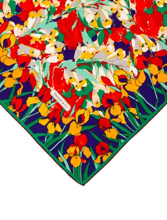 Tiffany & Co. Silk Floral Print Scarf